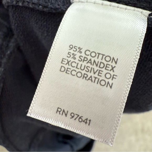 J. Jill Knit Jogger Pants Size Medium Navy Floral Embroidered Drawstring Sweats - Picture 7 of 11